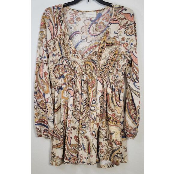 Anthropologie Melloday Tunic Womens Small Paisley Boho Cottagecore Retro Tunic - Picture 1 of 8